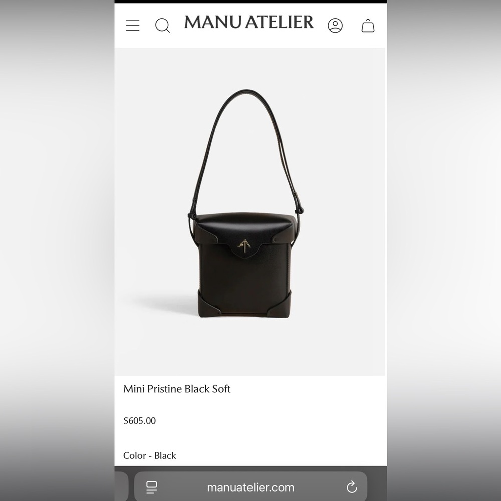 Manu Atelier Elegant Leather Designer Crossbody Bag in Cream - Picture 14 of 14